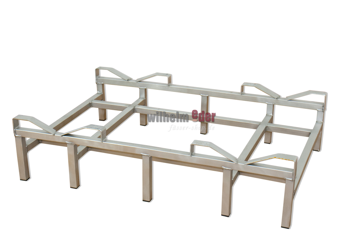 fasslager_boden_300l_edelstahl_1 Edelstahlfasslager Bodenstück für 2 Fässer 300 l