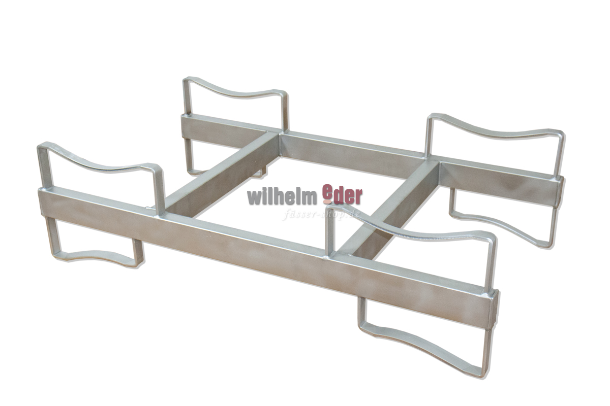 Edelstahlfasslager für 2 Fässer 225l/228l "geschwungen"