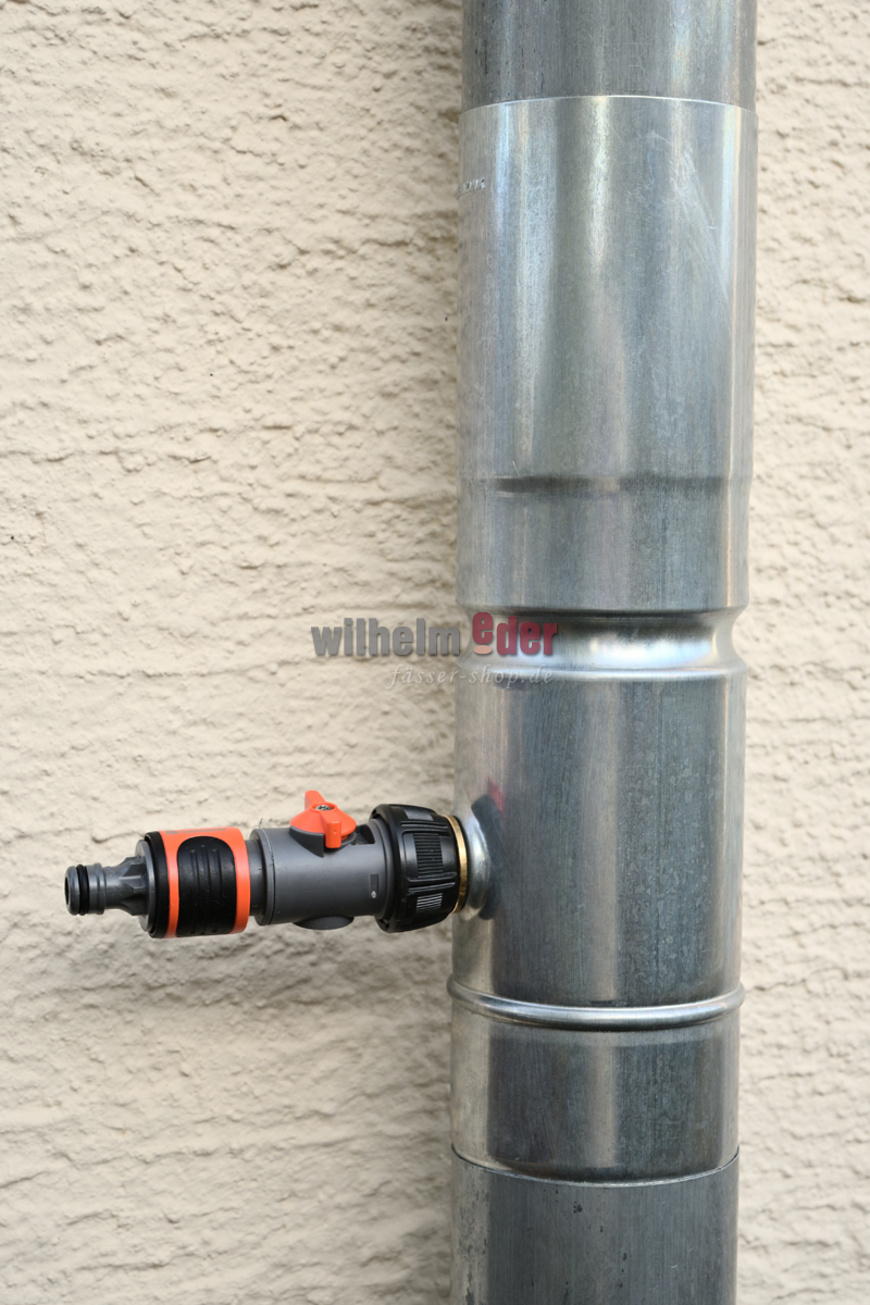 Regenwasserdieb als Set mit Gardena Schlauchanschluss