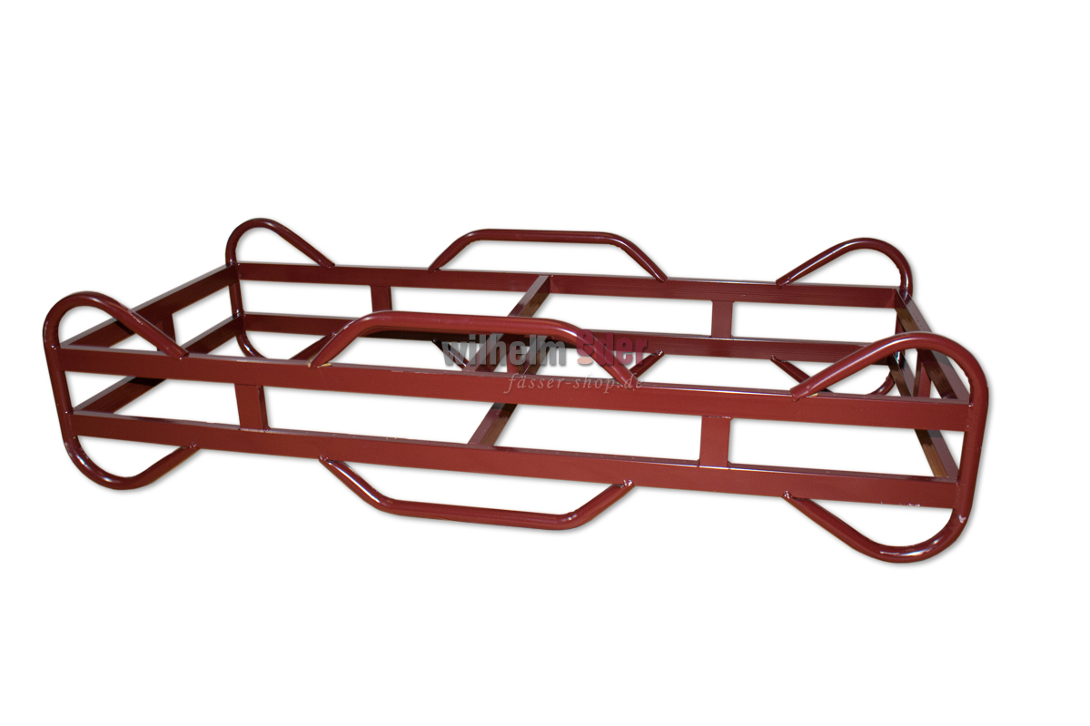 metallfasslager_rot_225l_1 Metallfasslager rot lackiert für 225 l Fässer - neu