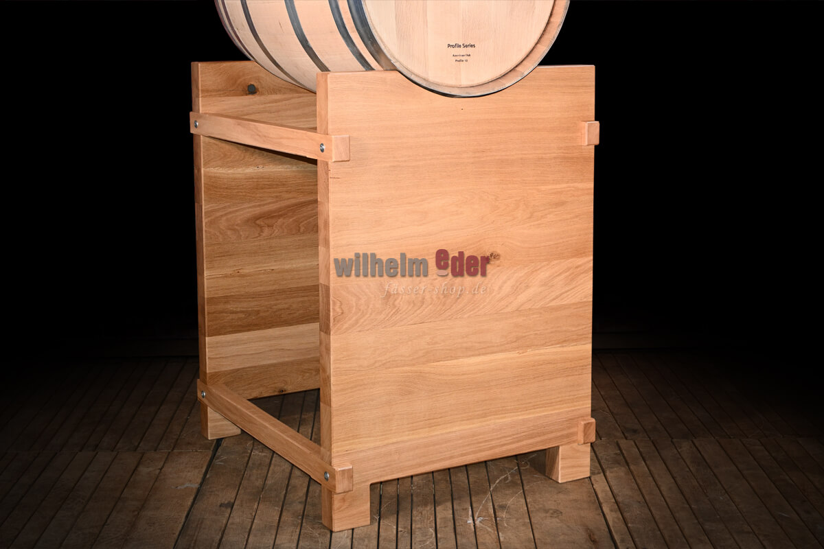 Holzfasslager aus Eiche für 225 l Fass - hoch